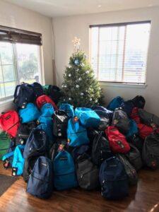 Backpacks for unhoused homeless community sacramento christmas drive
