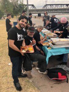 Dinner with unhoused guests tempe town park non profit