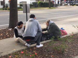 Kevin and Brenton With Homeless woman