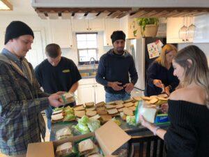 Volunteer food drive