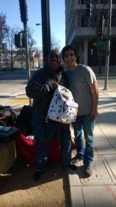 helping homeless lady in 2014